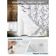 thumbnail image 3 of No Hook Cloth Fabric Shower Curtain with Snap in Liner, Purple Leaves Waterproof Shower Curtains Set with See Through Top Window, Summer Botanical Watercolor Pastoral Bath Curtains Shower 72"x84", 3 of 6