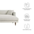 thumbnail image 4 of Sectional Sofa Couch, Ivory White, Fabric, Living Kitchen Cafe Bistro Hospitality Restaurant, Modern Contemporary HB36282, 4 of 6