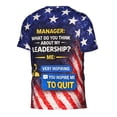 thumbnail image 2 of Omeoer Funny Manager Leadership T-Shirt Office Humor Meme Graphic Tee Patriotic American Flag Short Sleeve Shirt for Men Women, 2 of 7