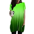 thumbnail image 2 of WEIYLL Womens T Shirts Summer Loose Pullover Gradient Short Sleeve Tunic With Pockets Green Tee Sizes XXL, 2 of 5