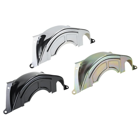 Speedway Motors Chevy GM 4L80E Transmission Flexplate Inspection Cover, Chrome Plated Steel Dust Shield with Mounting Hardware, Fits Small and Big Block Applications