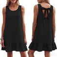 thumbnail image 2 of Rvasteizo Sundress Solid Round Neck Sleeveless Tank Back Loose Above Knee Summer Casual Loungewear, 2 of 4