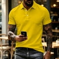 thumbnail image 6 of Trgacdwlo Men Polo Shirts Collared Button Mens Shirts Short Sleeve Quick Dry Summer Breathable Golf Polo Shirts for Men Yellow S, 6 of 7