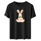 thumbnail image 5 of Haivin Women Happy Easter T Shirt Bunny Rabbit Graphic T-Shirt Funny Letter Printed Shirts Short Sleeve Tops, 5 of 6