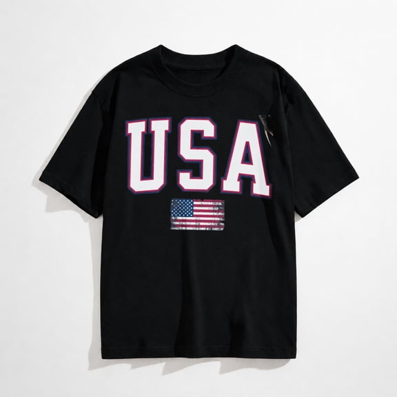 4th of July Shirts Men and Women Patriotic Tshirt American Flag Stars Fireworks Graphic Tee Tops