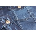 thumbnail image 3 of Men’s Classic Distressed Casual Button Up Stretch Jean Trucker Denim Jacket (DBRP - Blue, 3XL), 3 of 3