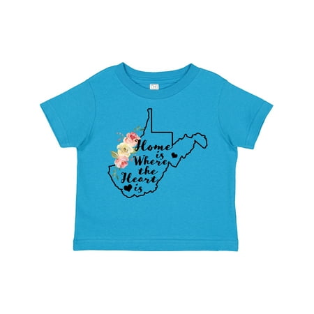 

Inktastic West Virginia Home is Where the Heart is with Watercolor Floral Gift Toddler Toddler Girl T-Shirt
