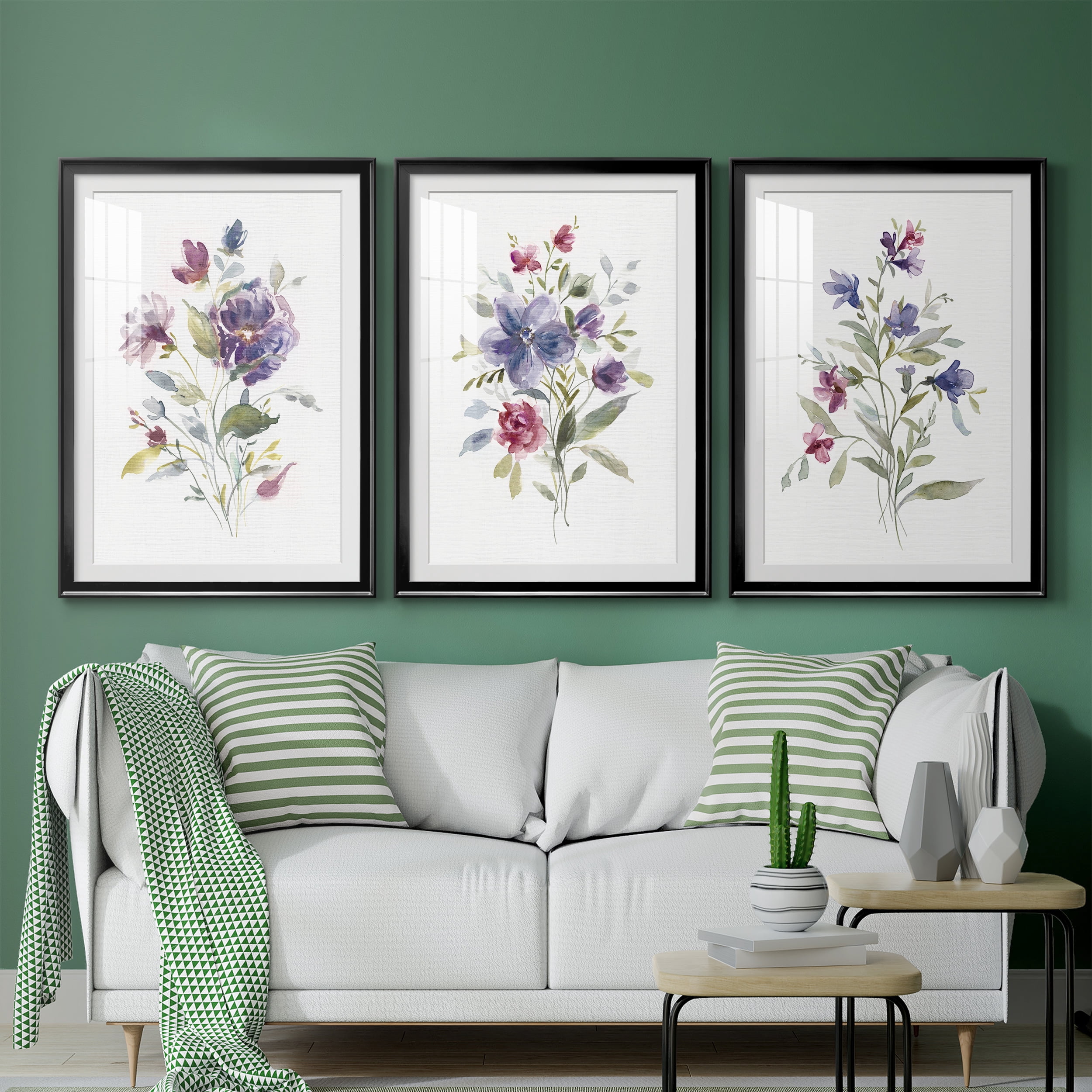 Color Variety I Premium Framed Prints Set of 3 - Ready to Hang - 26.5 x 36.5 Each - Black Frame