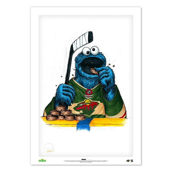 Cookie Monster Minnesota Wild 14" x 20" Sesame Street Limited Edition Fine Art Print
