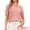 Pink, variant on DARING DIVA Women's Button Down Tops Short Sleeve Pleated Front V Neck Blouse XS Pink