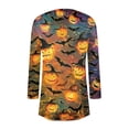 thumbnail image 4 of YVNAURA Halloween Pumpkin Ghost Print Cardigan for Women Long Sleeve Open Front Lightweight Loose Knit Sweater Casual Fall Outwear Coat Party Daily 1 Pack, Orange,XXL, 4 of 4
