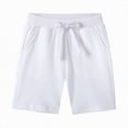 thumbnail image 4 of NOLDARES Toddler Boys Athletic Shorts, Kids Summer Pull On Cotton Shorts with Pocket and Drawstring(White,3-4 Years), 4 of 4