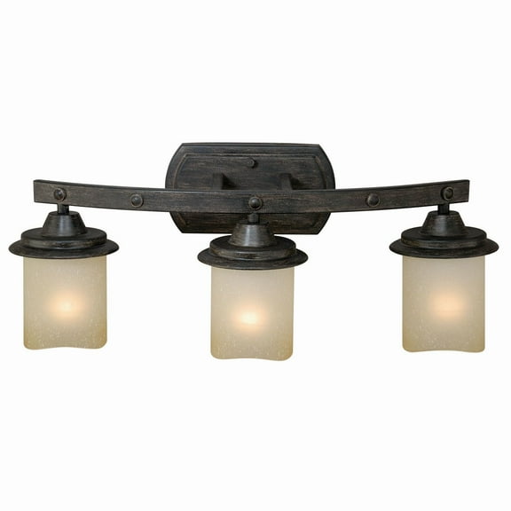 Halifax 3 Light Bronze Rustic Bathroom Vanity Fixture