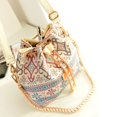 thumbnail image 5 of EnJoCho Canvas Bag Portable Bag One Shoulder Pearl Chain Women Bag Women Pearl Pendant Handbag Lady Ethnic Chain Purse Bucket Handbag Trendy Casual Crossbody Bags for Men Women Girl Boy, 5 of 8