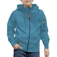 thumbnail image 2 of Mercatoo Boys Zip Up Hoodie Ribbed Cuffs Casual Athletic Outdoor Hooded Sweatshirt Youth Long Sleeve Soft Jacket with Pockets, 2 of 5