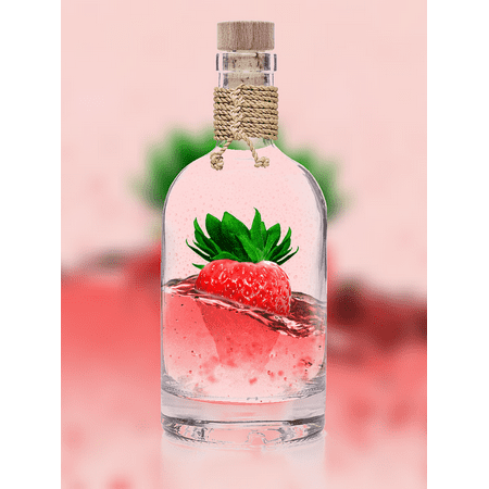 LAMINATED POSTER Bottle Strawberry Juice Fruity Drink Strawberry Poster Print 24 x