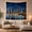Coastal City, variant on Vibrant City Night Skyline on Calm Harbor Water, Romantic Digital Art for City Lovers, Wall Art Decor, Housewarming Gift Tapestry Wall Hanging for Living Room and Dorm