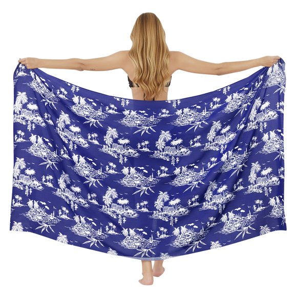 HAPPY BAY Women's Summer Beach Pareo Summer Bikinis Sarongs Coverups Bikini Beachwear Vacation Swim Cover up Long Beach Wraps for Women One Size Azure, Beach