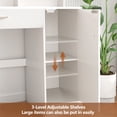 thumbnail image 5 of EVMORE Vanity Desk with Mirror and Lights, Makeup Vanity Table, 3 Color Light Modes & 10 Brightness Adjustable, Dresser Desk Dressing Table Storage Cabinet, 5 of 8