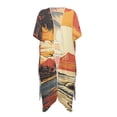 thumbnail image 4 of DISNIMO Sunset Palm Tree Print Beach Cover Ups for Women Open Front Long Kimono Swimsuit Cover up Cardigan Bikini Coverups Summer Casual Resort Wear, 4 of 6