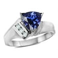 thumbnail image 2 of Star K � Created Sapphire Triangle Trillion 7mm Contemporary Modern Designer Ring, 2 of 9