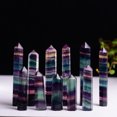 thumbnail image 1 of Vaidha Natural Hexagonal Crystal Quartz Healing Fluorite Wand Stone Purple Green, 1 of 6