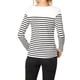 thumbnail image 3 of BLUSA CHIC PARA MUJER INSPIRE, TIRA A RAYAS, BLOQUE DE COLOR, MANGA LARGA, CAMISETA CASUAL, M NEGRO-BLANCO, 3 of 8