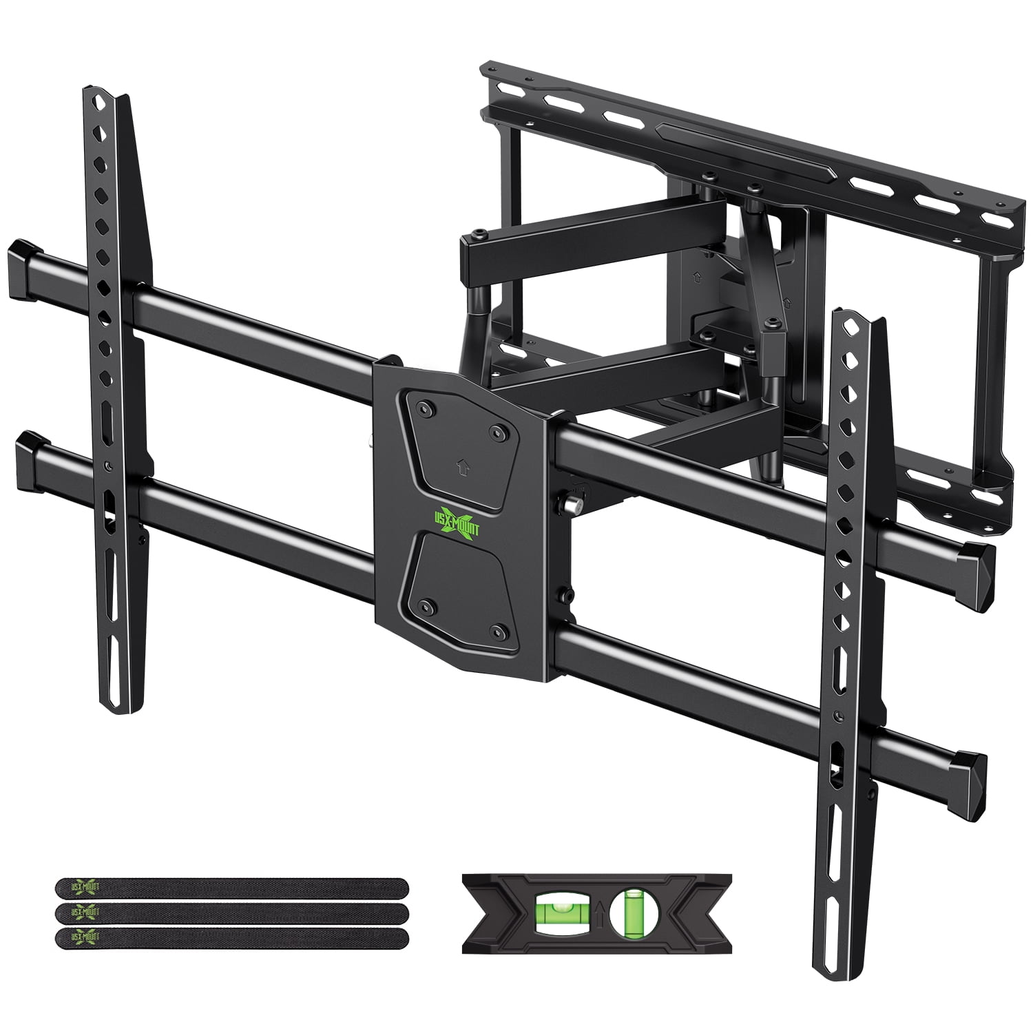 USX MOUNT Full Motion TV Wall Mount for 42"-80" TVs, Swivel and Tilt TV Mount with Articulating 6 Arms, Max VESA 600x400mm & 110 lbs, 16" Wood Stud+Bonus Hanging Template