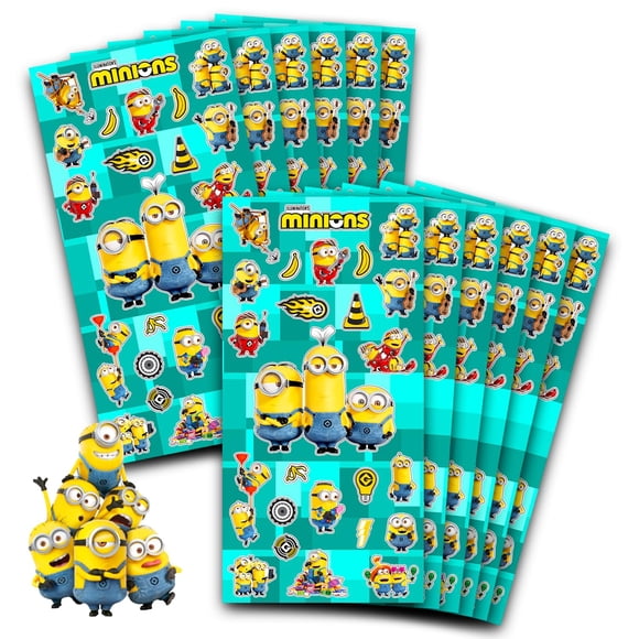 Hojas de stickers de Minions de 12 unidades, Despicable Me, para fiestas