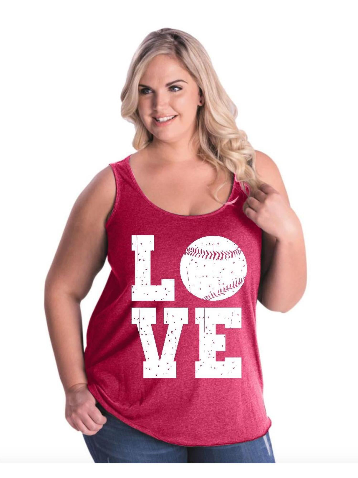 IWPF Womens and Womens Plus Size Baseball Curvy Tank Tops, up to size