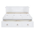 thumbnail image 6 of Full Size Murphy Bed Cabinet, Wood Mobile Murphy Chest Bed Frame with USB Ports and Storage Drawers, Moveable Wardrobe Bed for Living Room,Bedroom, Sapce-Saving & Easy Open and Close, White, 6 of 9