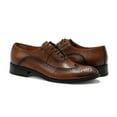 thumbnail image 5 of Hakki Men's Genova Leather Wingtip Oxford Shoes, Cognac,11.5 M US, 5 of 7