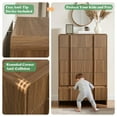 thumbnail image 6 of Papajet 5 Drawer Dresser, 48" Tall Modern Chest of Drawers with Pine Handle, Rounded Corner & Anti-Tip for Bedroom, Living Room, Entryway, Dark Walnut, 6 of 10