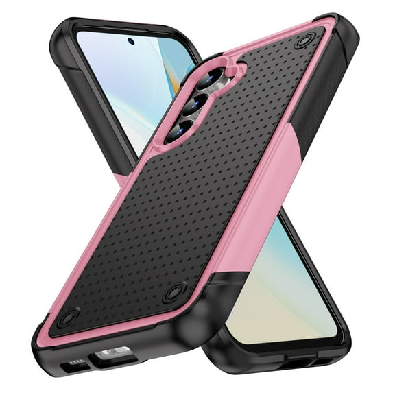 Armor Shockproof Case for Samsung Galaxy S25 Plus, [Military Grade Anti-Drop] Rugged Hybrid Hard PC Soft Silicone Heavy-Duty Tough Durable Slim Fit Lightweight Protective Bumper Phone Case, Pink