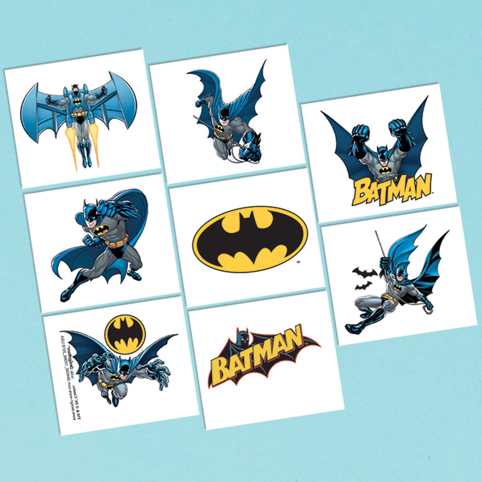 1 Sheet, 8 Perforations Party Favors Sheet of Batman Temporary Tattoos 