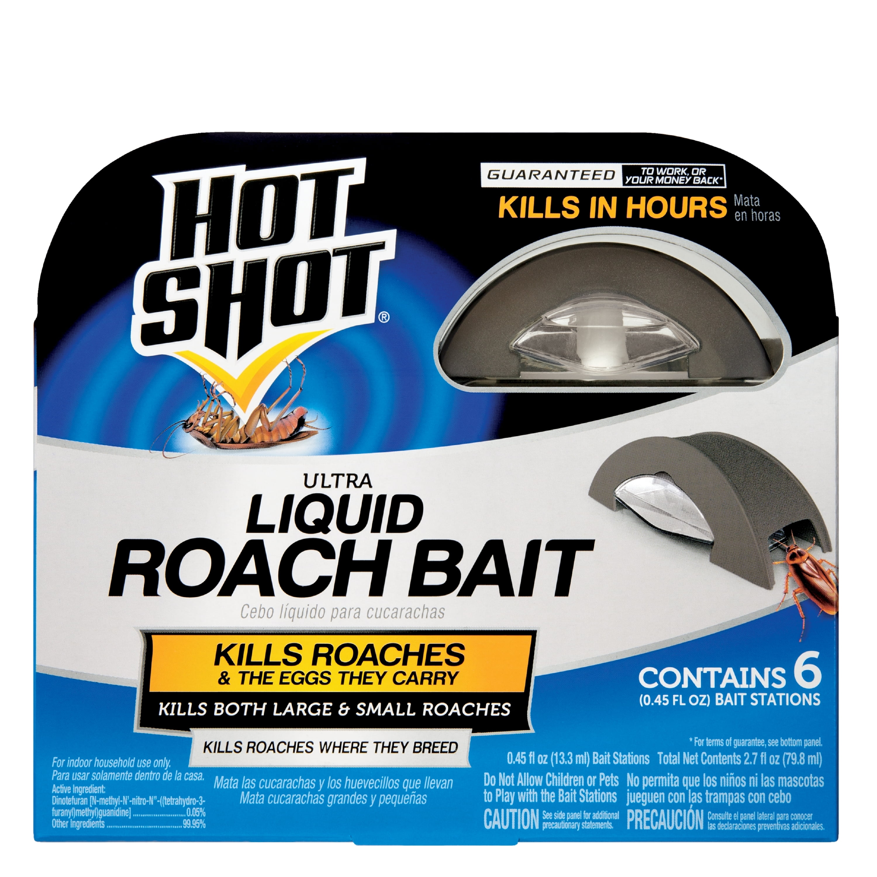 Hot Shot Ultra Liquid Roach Bait Traps, 6 Count, Kills Roaches In Hours