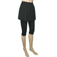 thumbnail image 4 of Womens High Waisted Skirted Leggings with Flared Hem Tight fit Solid Color Capri Pants Tummy Control Workout Pants, 4 of 4