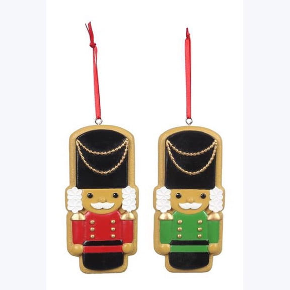 Christmas Decor - Nutcracker Gingerbread Cookie Ornaments 2pc
