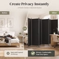 thumbnail image 2 of Jostyle 6 Panel Room Divider, Black Privacy Screen Wall Divider with Opaque Waterproof Polyester Fabric & Reinforced Q195 Steel Frame, Foldable Portable Partition for Office Home Bedroom, 2 of 9