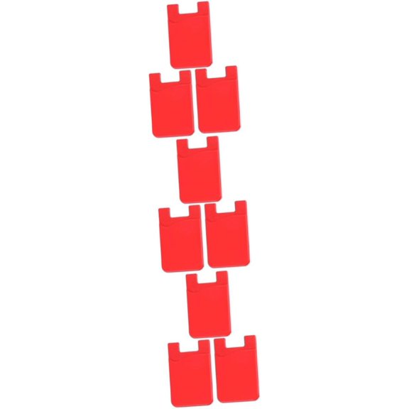 Smartphone Phone Pocket 9 pcs red Purse Silicone Phone case Phone Holder Phone case Wallet Phone Card Cell Phone Sticker