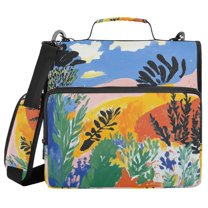 FORMRS Zipper Binder with Shoulder Strap 1.5-inch Ring 500 Sheet Capacity File Bag, Colorful Landscape