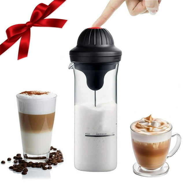 SuoKom Portable Electric Milk Frother Cup for Coffee, Drink Cup with 3 Heads Electric Whisk Coffee Frother,Bpa Free, for Latte, Cappuccino, Hot Chocolate, Eggs
