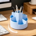thumbnail image 2 of Rotating Pen Holder Desktop Organizer Storage Box With Note Tray Makeup Brush Holder For Office Desk Organization, 2 of 6