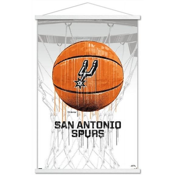 NBA San Antonio Spurs - Drip Basketball 21 Wall Poster with Wooden Magnetic Frame, 22.375" x 34"