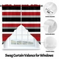 thumbnail image 3 of Red Black Swag Valances for Windows 2 Pack Grey Stripe Abstract Modern Geometric Striped Swag Kitchen Curtains 36 Inches Long Rod Pocket Short Window Treatment for Kitchen Bathroom 28"x36", 3 of 8