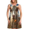 thumbnail image 1 of Fotbe Daisy Meadow Cow Vestido de Verano sin Mangas para Mujer – Vestido Midi Línea A, Estilo Camiseta Floral, Vestido Playero Casual y Fluido, 1 of 7
