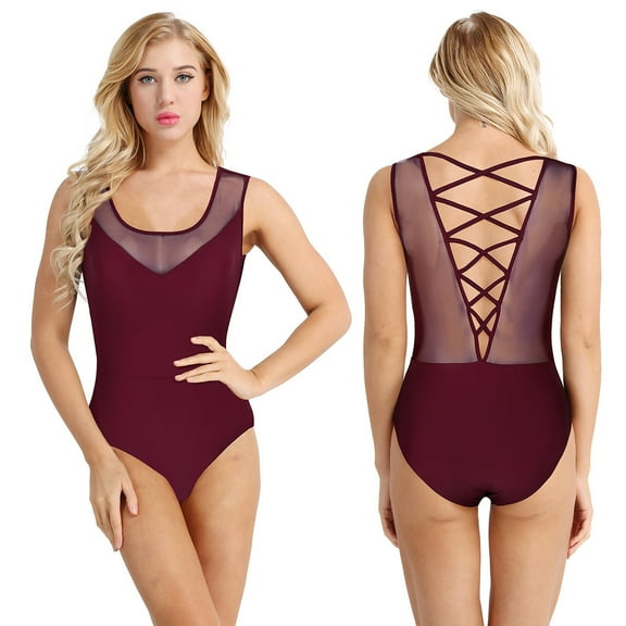 DPOIS Women's Ballet Dance Gymnastics Leotard Bodysuit Dancewear
