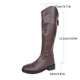 thumbnail image 5 of SAWOBUUN Womens Wide Calf Knee High Boots Pointed Toe Back Zipper Low Block Heel Faux Leather Comfortable Pull On Winter Boots, 5 of 8