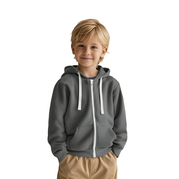 Kids Hoodies for Girls Kids Gray Hoodies Long Sleeve Hooded Sweatshirt Top Fall Clothes 6-7 Years Girl Clothes