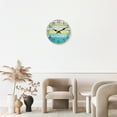 thumbnail image 2 of Wall Clock Silent Non-Ticking Wooden Clocks Battery Operated 14 Inch Rustic Beach Style Decorative for Kitchen Bathroom Bedroom, 2 of 7